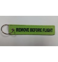 Green Remove before flight keychain