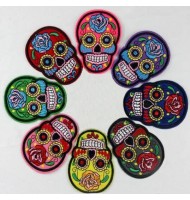 Colorful Skull embroidered badges