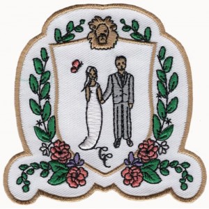 Celebrate wedding embroidered badge