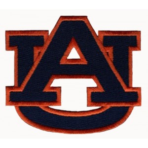 Embroidered letter badge with AU Embroidered letter badge with AU