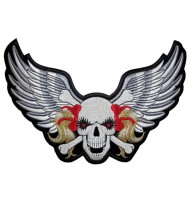 Skull motorcycle-biker embroidered badges