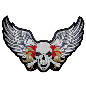 Skull motorcycle-biker embroidered badges Skull motorcycle-biker embroidered badges