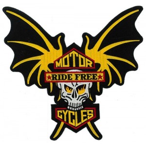 Ride-free motorcycle embroidered badges