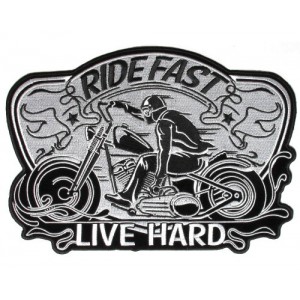 LIVE HARD motorcycle embroidered badge LIVE HARD motorcycle embroidered badge