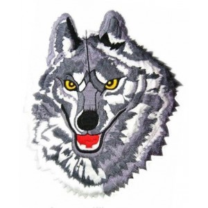 Wolf embroidered badge