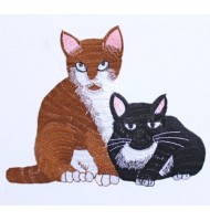 Cat embroidered badges