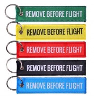 Remove Before Flight keychains
