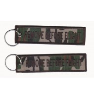 Embroidered keychain with camouflage fabric