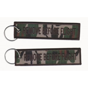 Embroidered keychain with camouflage fabric
