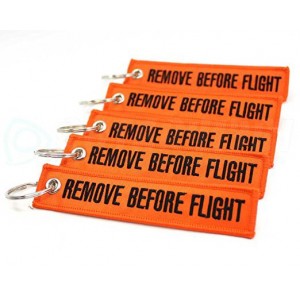 Orange keychain- remove before flight